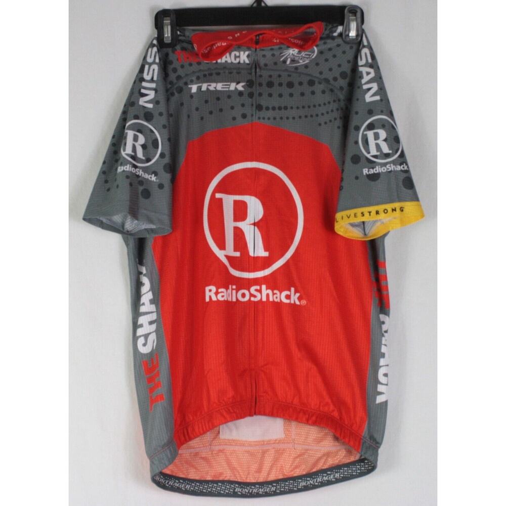 Vintage Y2K BONTRAGER Livestrong Trek Cycling Jersey Mens M Red Bike